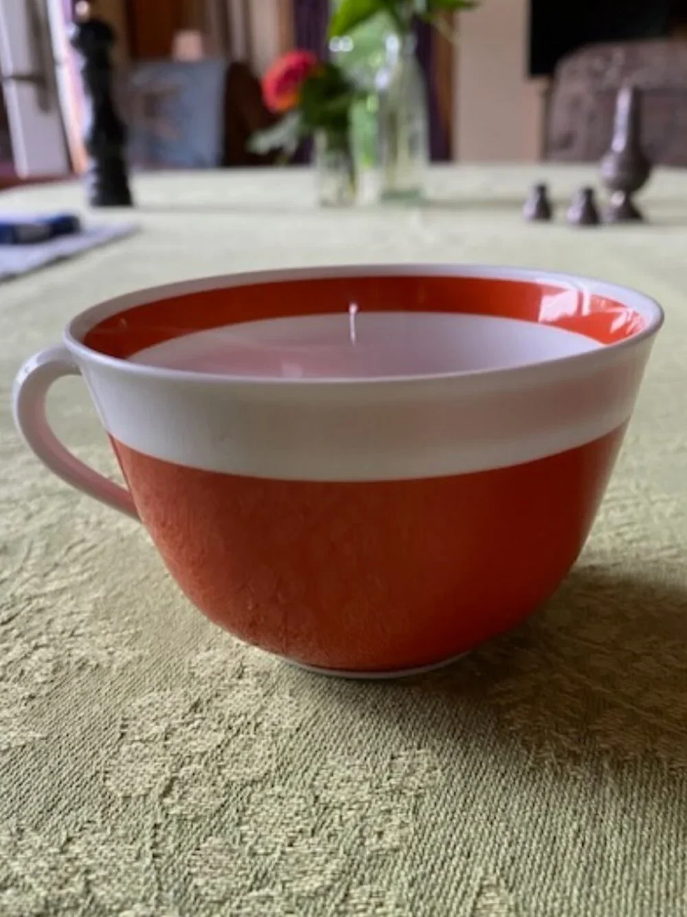 Ginori 1735 RARE Regal Orange Coffee Cup wide orange band on white porcelain